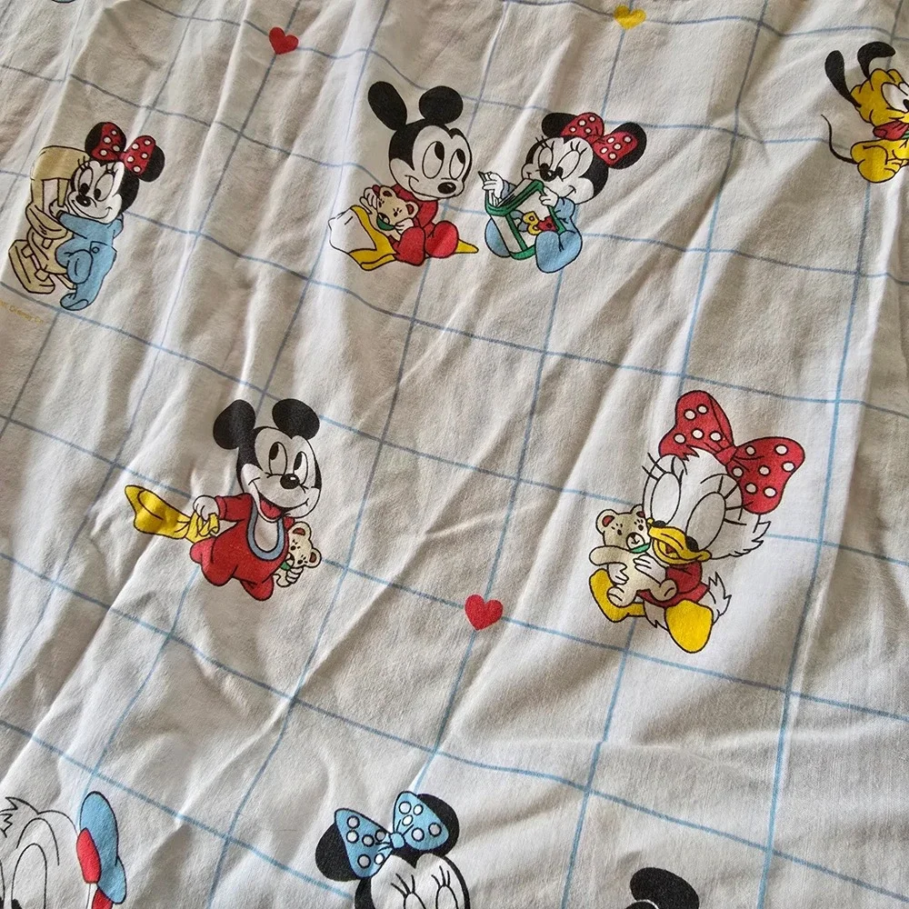 Dundee Disney Babies Crib Fitted Sheet Vintage Cotton Mickey Minnie USA White